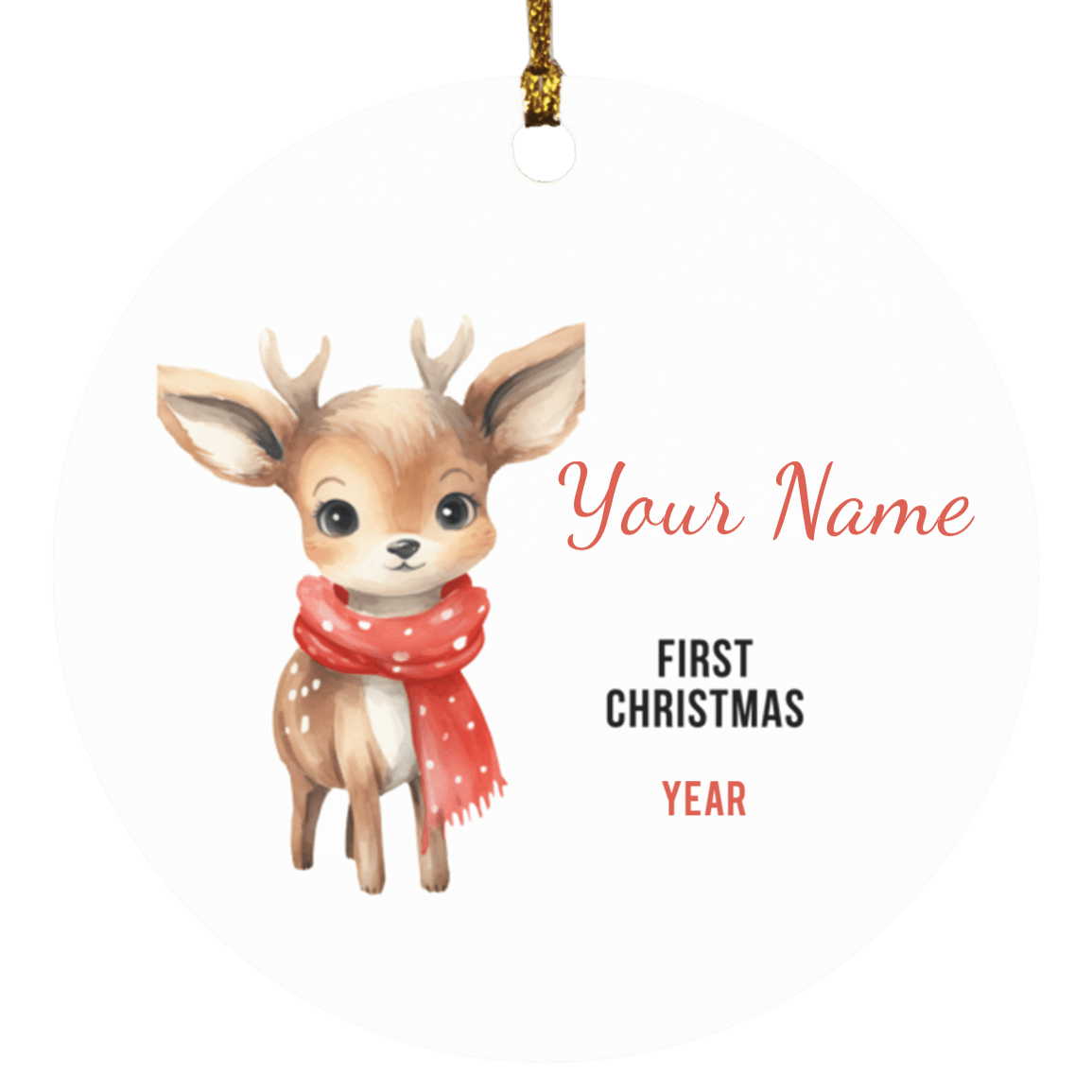 Personalized Baby's First Christmas Deer Ornament