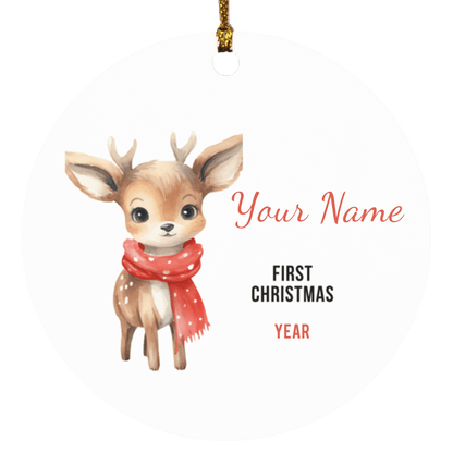 Personalized Baby's First Christmas Deer Ornament