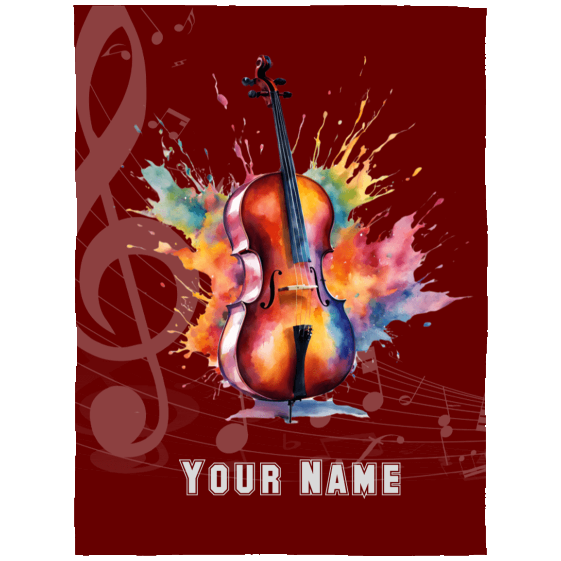 Personalized Cello Blanket