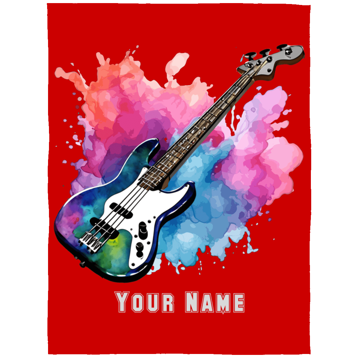 Personalized Bass Guitar Blanket