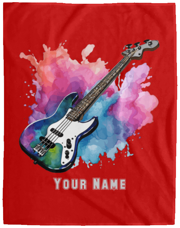 Personalized Bass Guitar Blanket