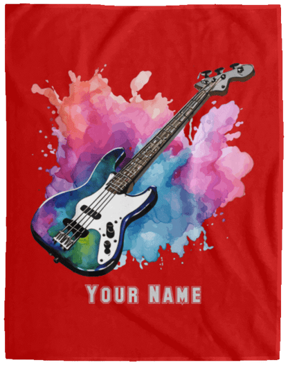 Personalized Bass Guitar Blanket