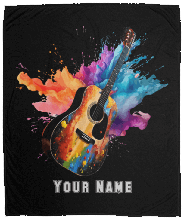 Personalized Acoustic Guitar Blanket