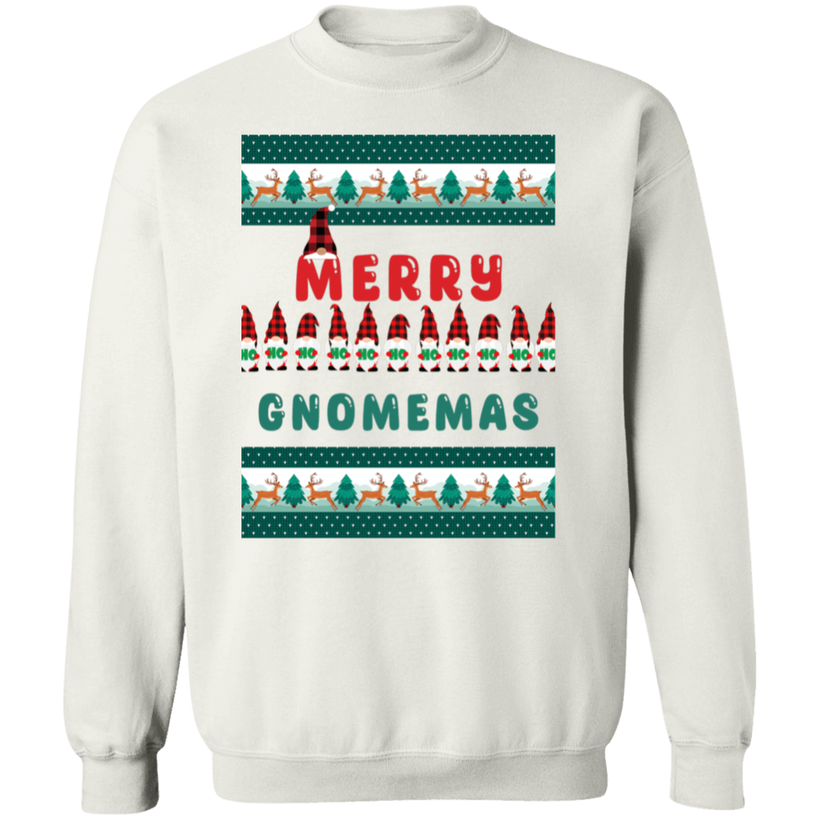 Merry Gnomemas Crewneck Pullover Sweatshirt | Ugly Christmas Sweater | Men, Pullover, Sweatshirts