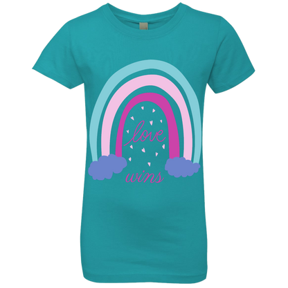 Rainbow Message Shirt Smile Good Vibes Only Love Wins Dream Big | Girls' Princess T-Shirt |