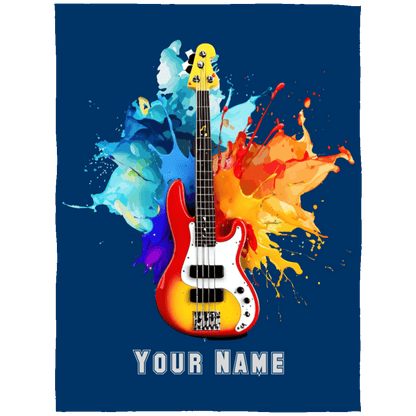 Personalized Bass Guitar Blanket