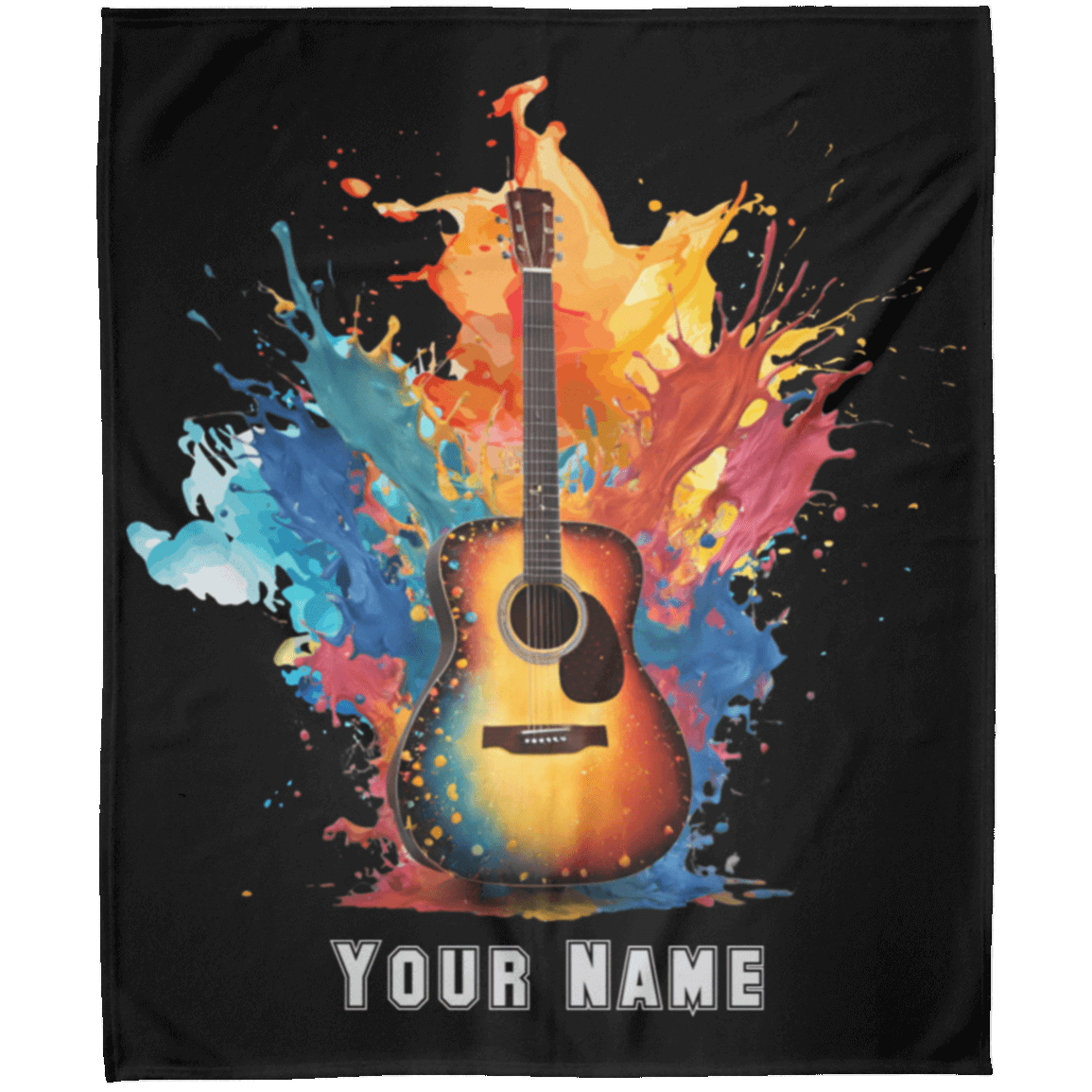 Personalized Acoustic Guitar Blanket