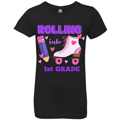 Rolling Into Customized Personalized Grade Shirt | Girls' Princess T-Shirt | Short Sleeve, T-Shirts, Youth