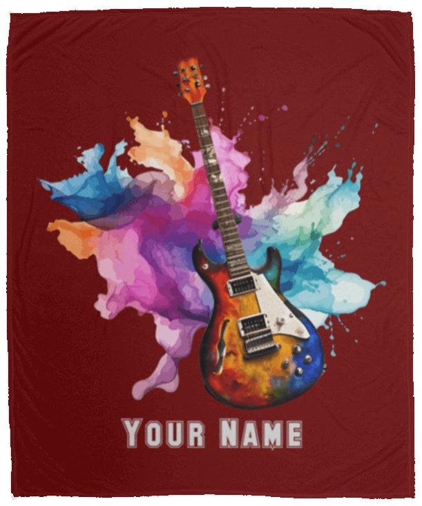 Personalized Electric Guitar Blanket