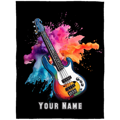 Personalized Bass Guitar Blanket