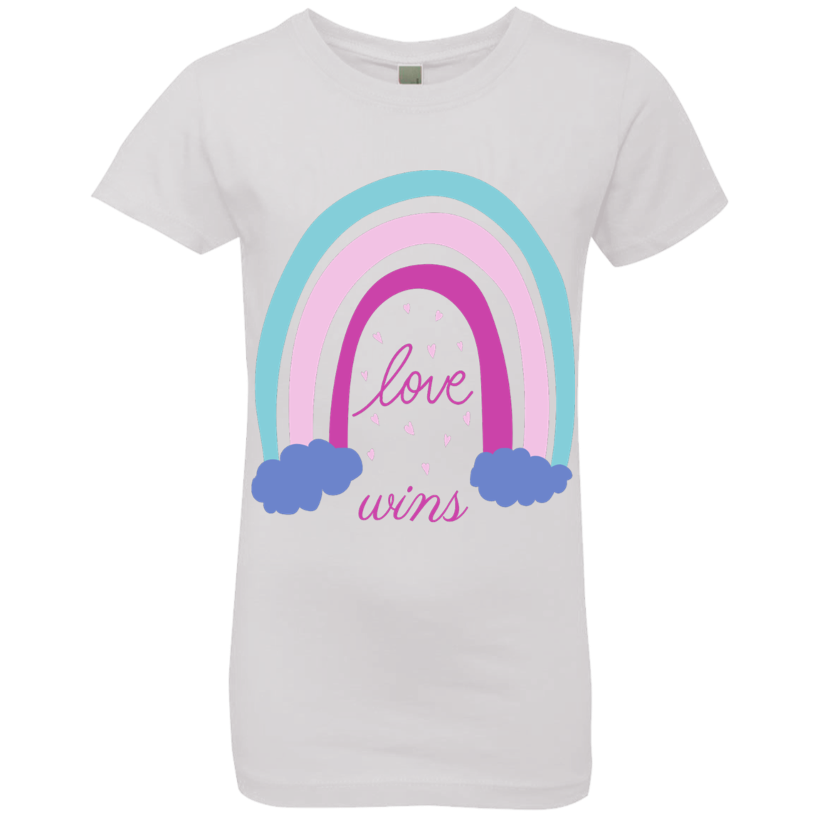 Rainbow Message Shirt Smile Good Vibes Only Love Wins Dream Big | Girls' Princess T-Shirt |