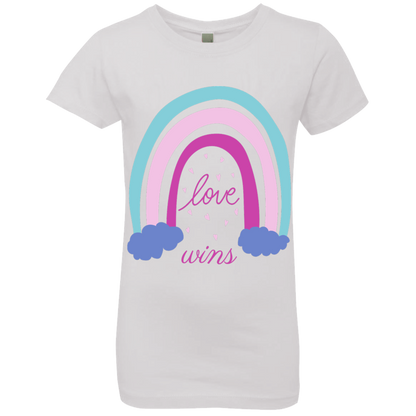 Rainbow Message Shirt Smile Good Vibes Only Love Wins Dream Big | Girls' Princess T-Shirt |