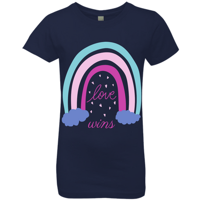 Rainbow Message Shirt Smile Good Vibes Only Love Wins Dream Big | Girls' Princess T-Shirt |