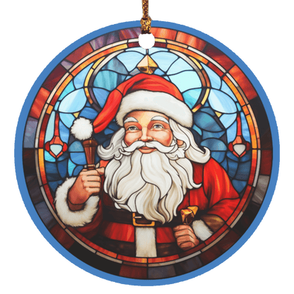 Santa Claus Stained Glass Design Ornament