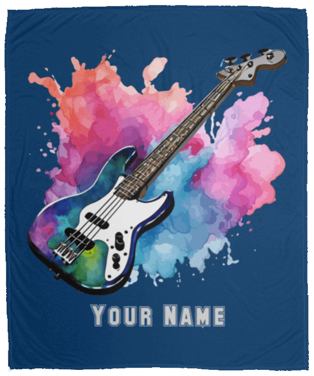 Personalized Bass Guitar Blanket