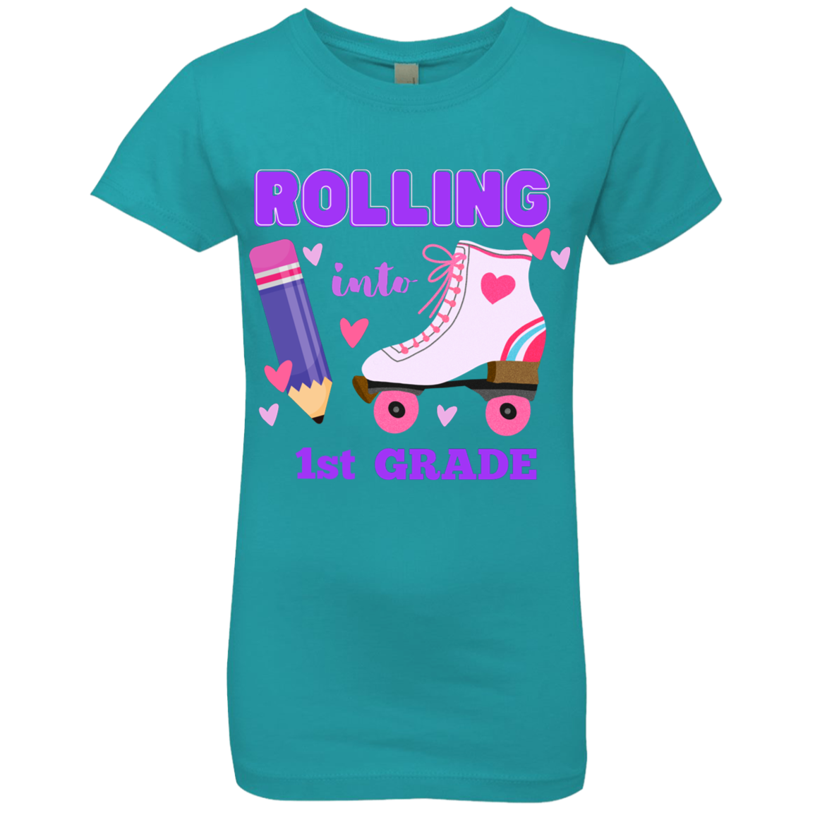 Rolling Into Customized Personalized Grade Shirt | Girls' Princess T-Shirt | Short Sleeve, T-Shirts, Youth