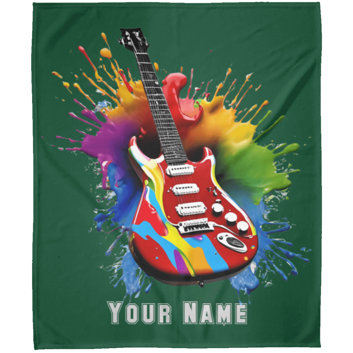 Personalized Electric Guitar Blanket