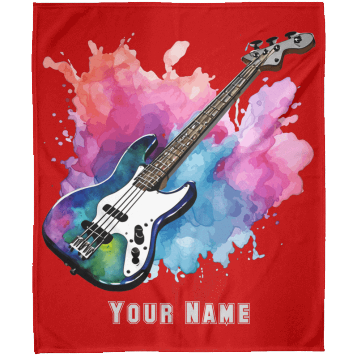 Personalized Bass Guitar Blanket