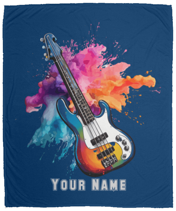 Personalized Bass Guitar Blanket