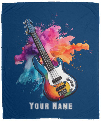 Personalized Bass Guitar Blanket