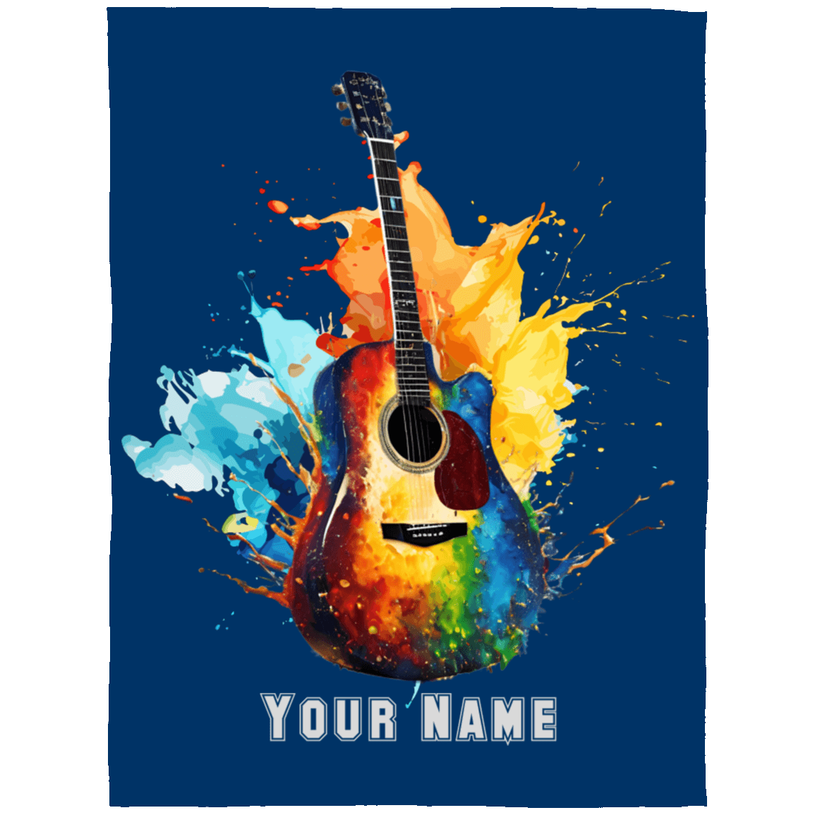 Personalized Acoustic Guitar Blanket