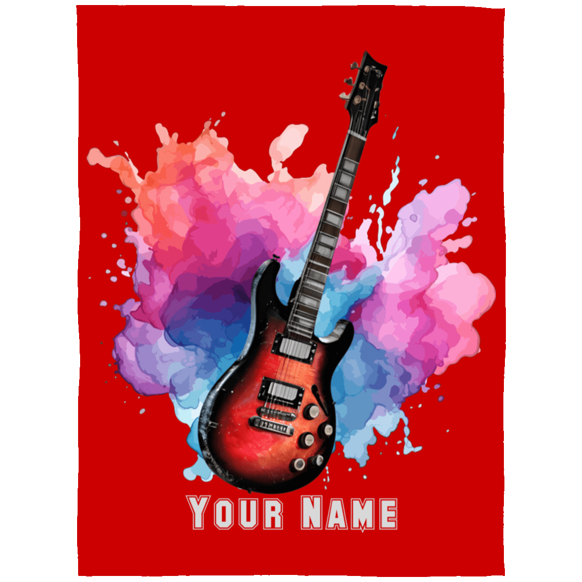 Personalized Electric Guitar Blanket