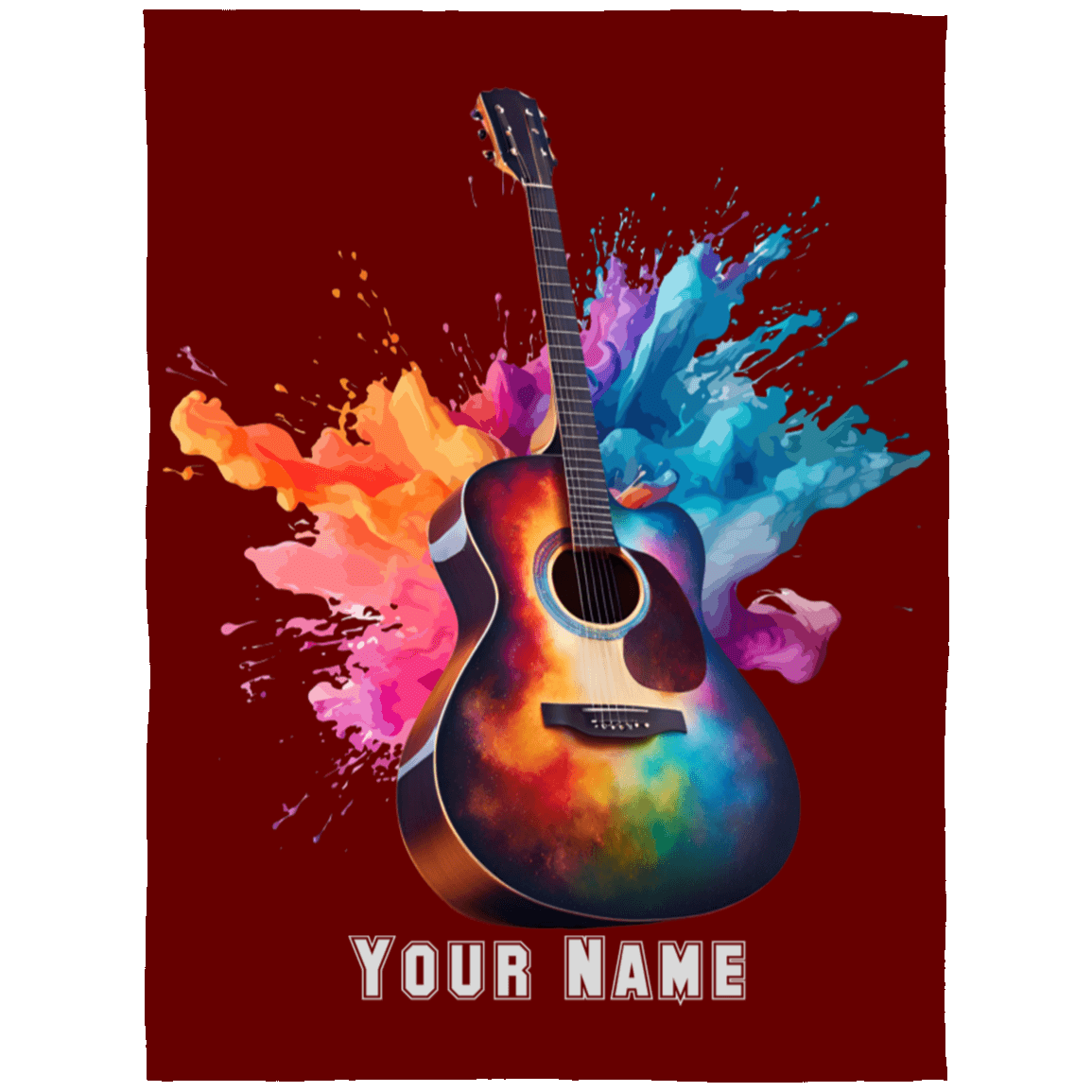 Personalized Acoustic Guitar Blanket