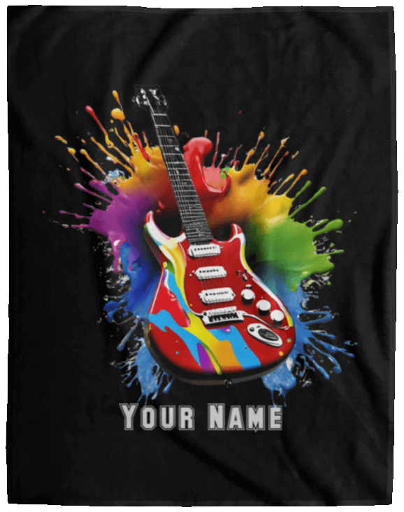 Personalized Electric Guitar Blanket