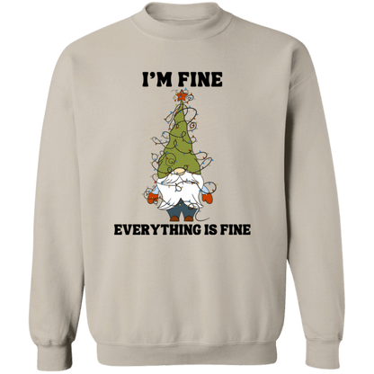 I'm Fine Everything Is Fine Crewneck Pullover Sweatshirt | Ugly Christmas Sweater | Men, Pullover, Sweatshirts