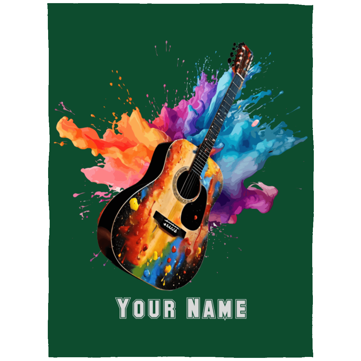 Personalized Acoustic Guitar Blanket