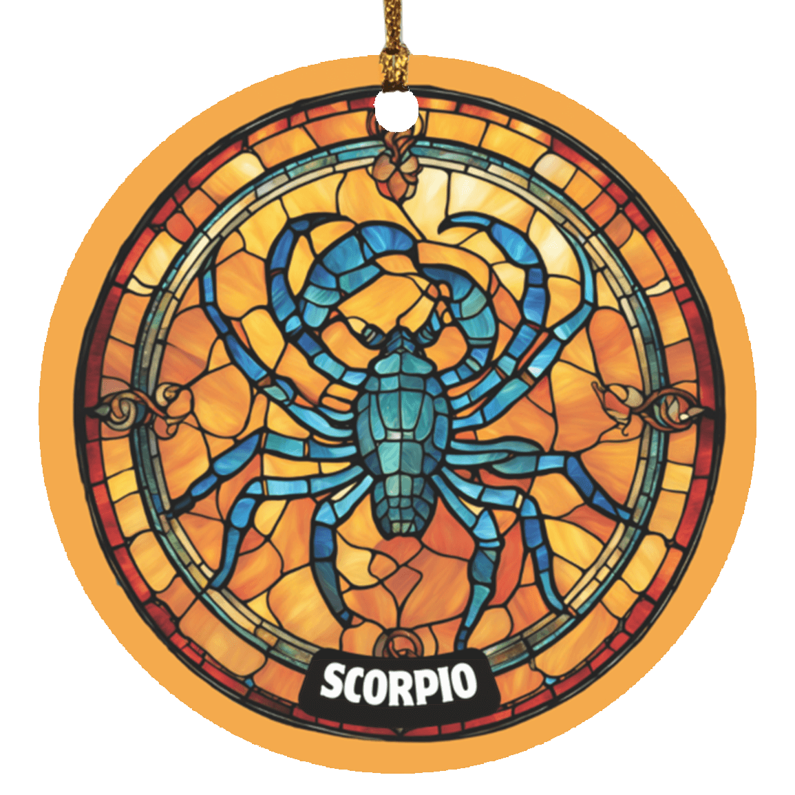 Zodiac Sign Stained Glass Design Ornament