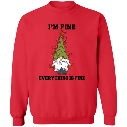 I'm Fine Everything Is Fine Crewneck Pullover Sweatshirt | Ugly Christmas Sweater | Men, Pullover, Sweatshirts