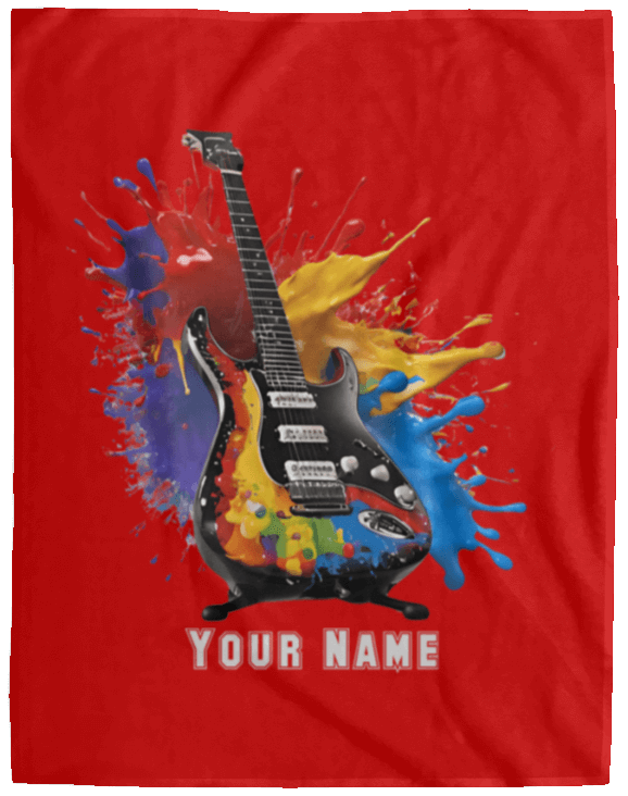 Personalized Electric Guitar Blanket