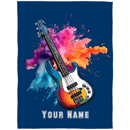 Personalized Bass Guitar Blanket