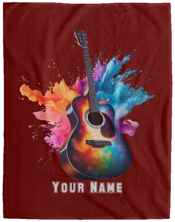 Personalized Acoustic Guitar Blanket