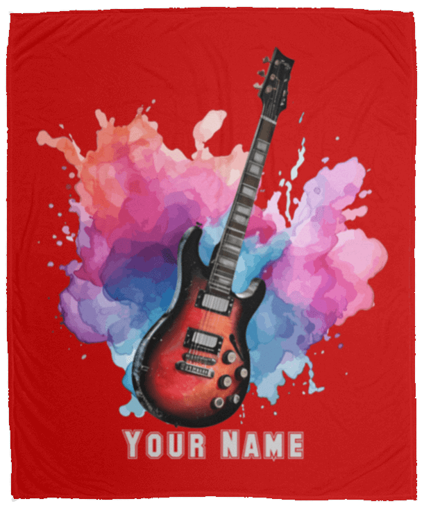 Personalized Electric Guitar Blanket