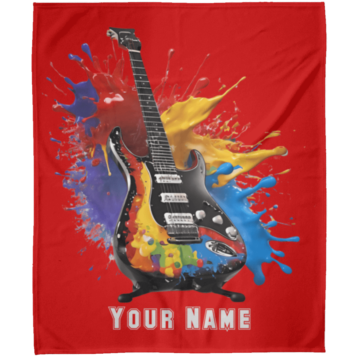 Personalized Electric Guitar Blanket