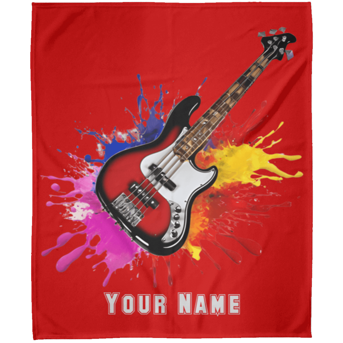 Personalized Bass Guitar Blanket