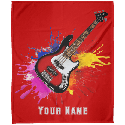 Personalized Bass Guitar Blanket