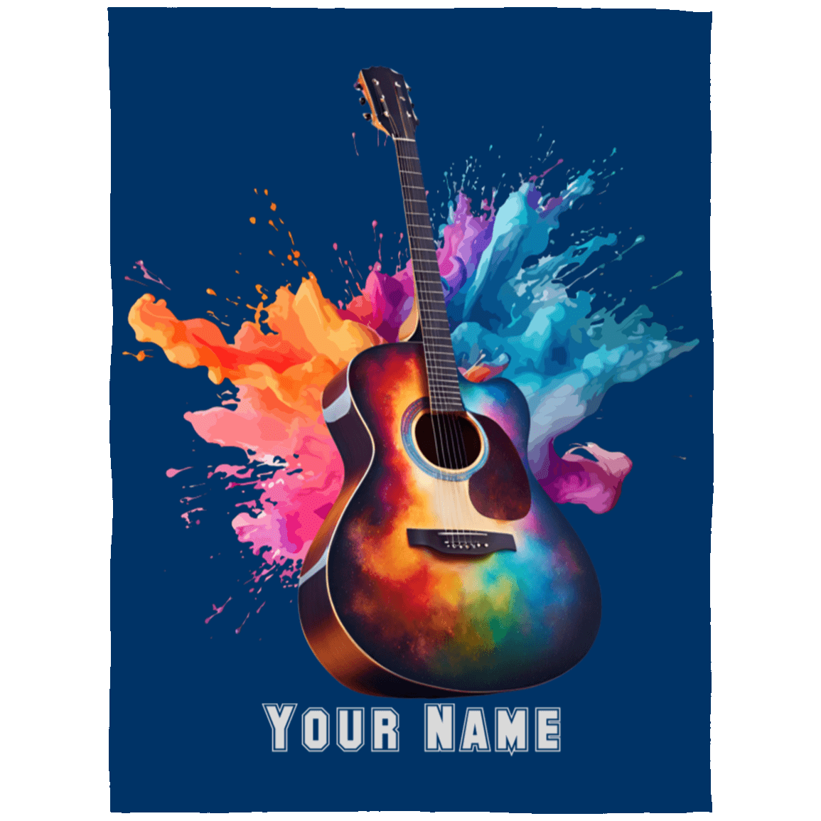 Personalized Acoustic Guitar Blanket