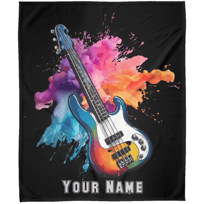 Personalized Bass Guitar Blanket