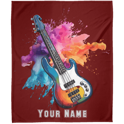 Personalized Bass Guitar Blanket