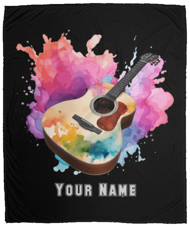 Personalized Acoustic Guitar Blanket