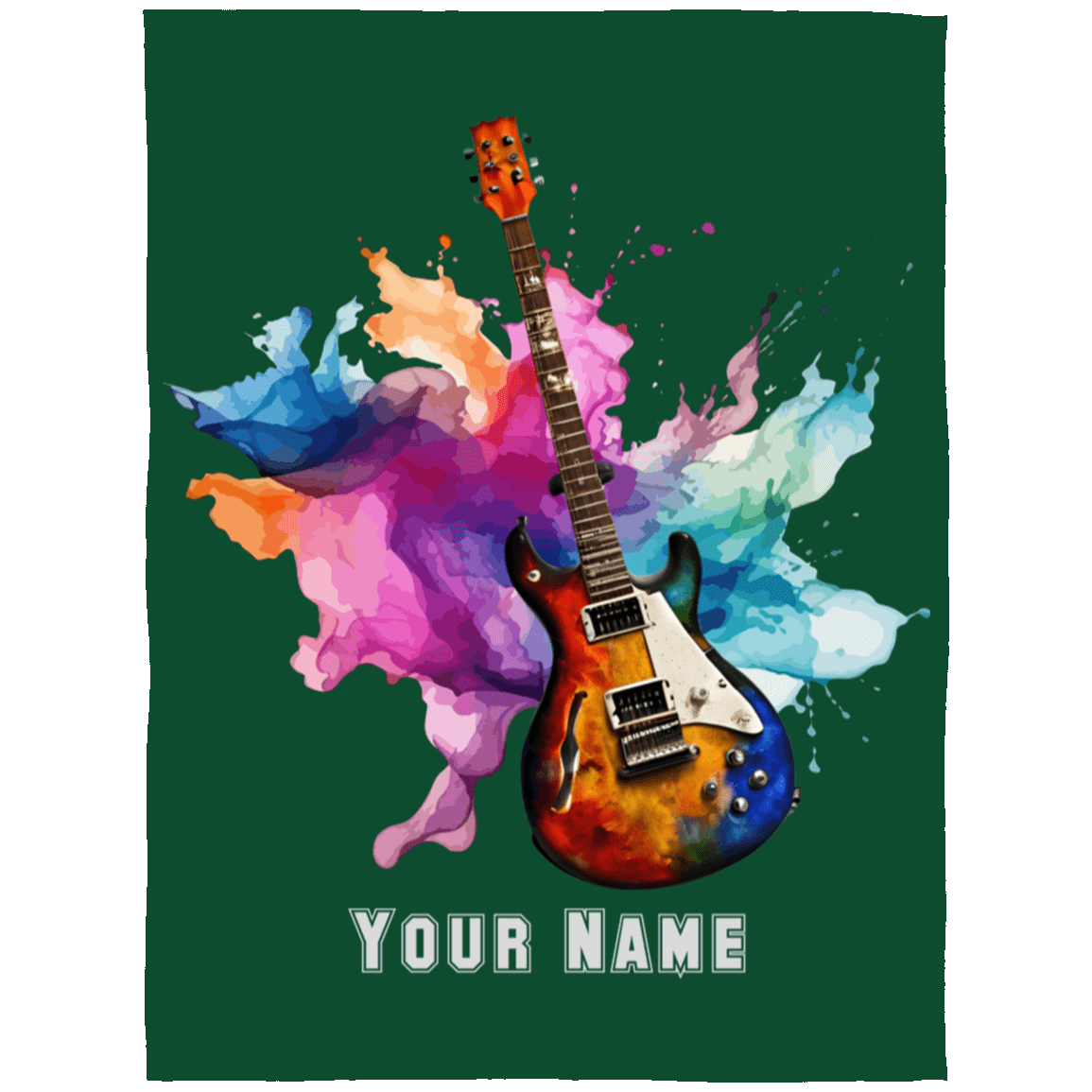 Personalized Electric Guitar Blanket