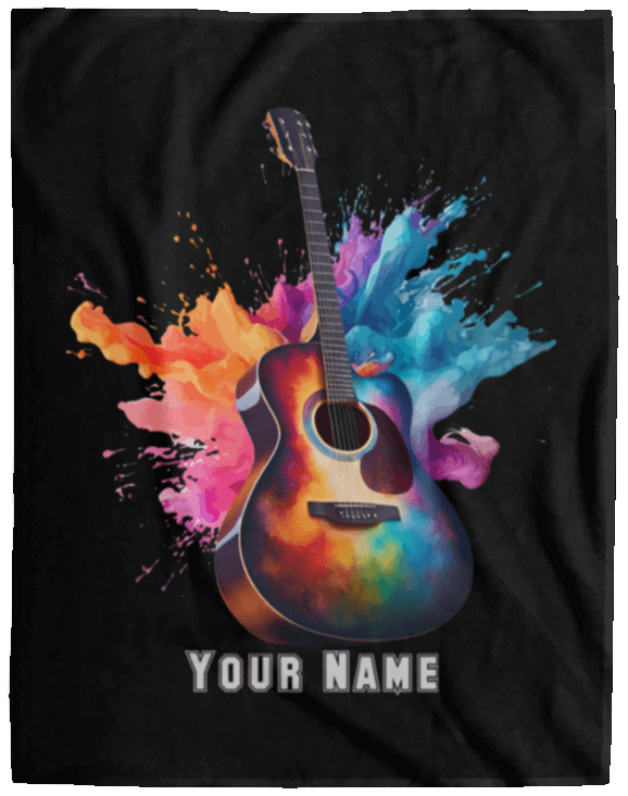 Personalized Acoustic Guitar Blanket