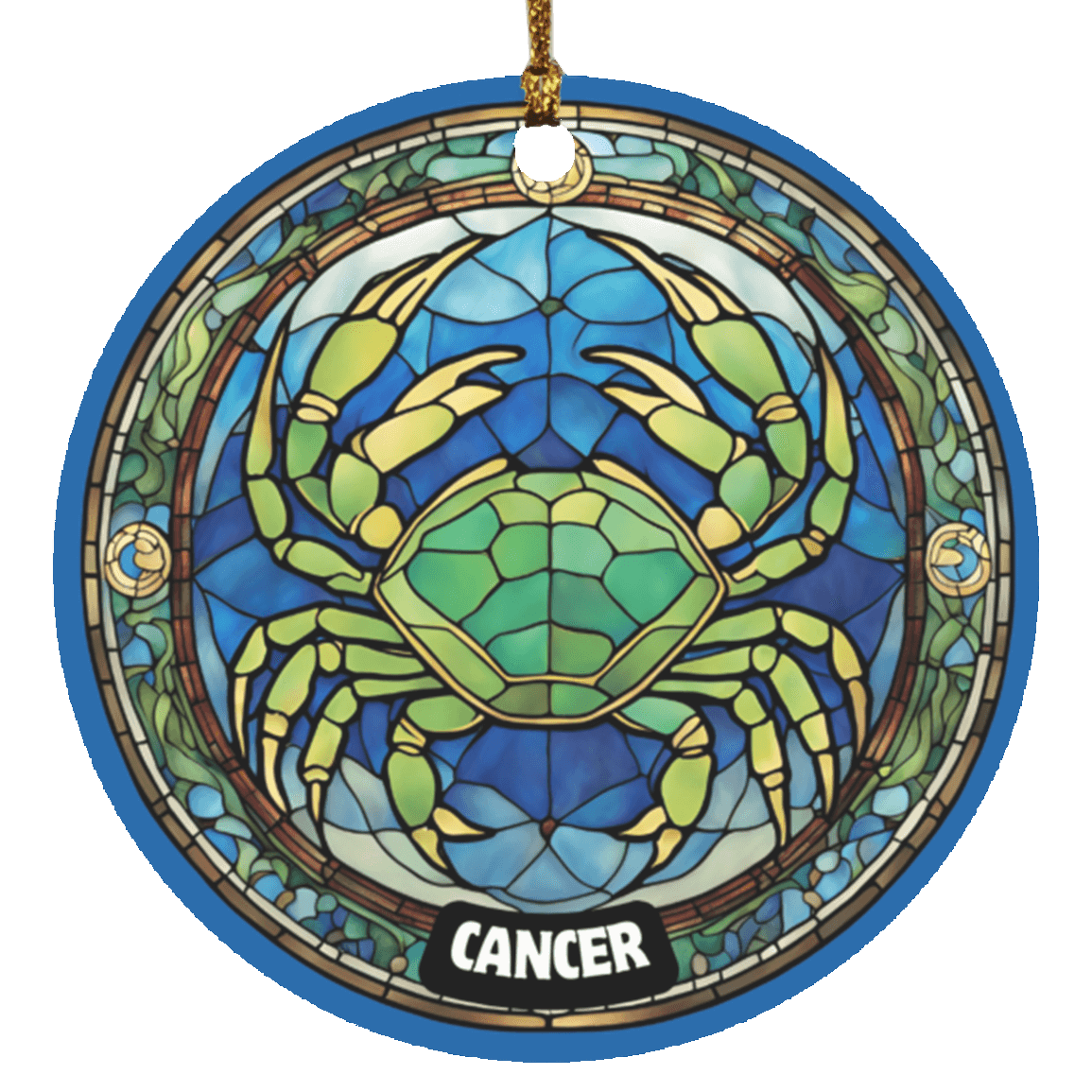 Zodiac Sign Stained Glass Design Ornament