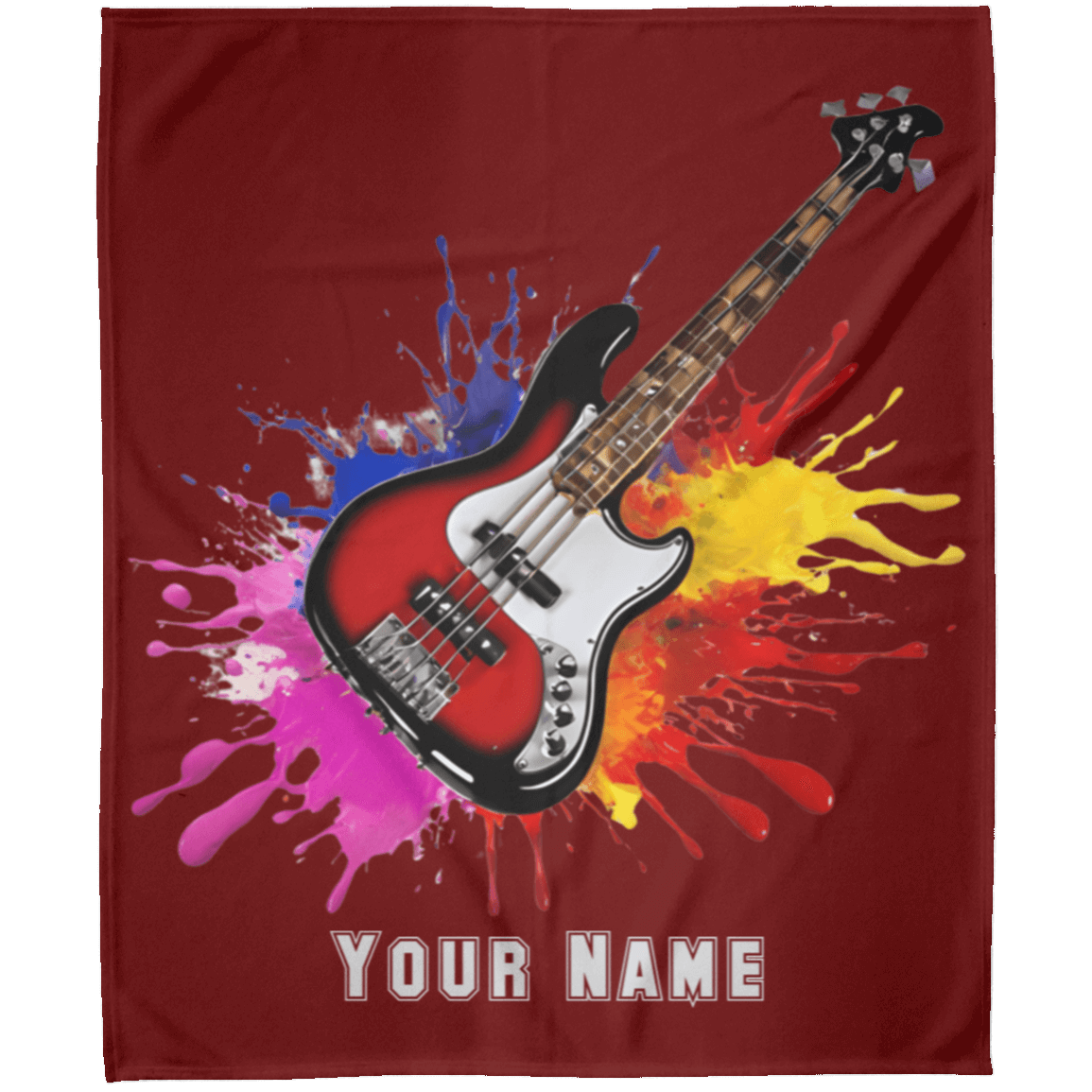 Personalized Bass Guitar Blanket