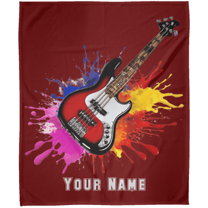 Personalized Bass Guitar Blanket