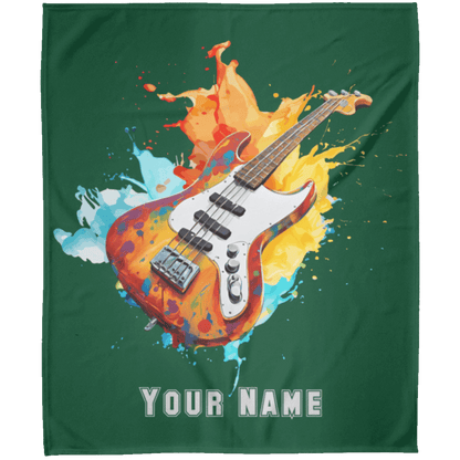 Personalized Bass Guitar Blanket