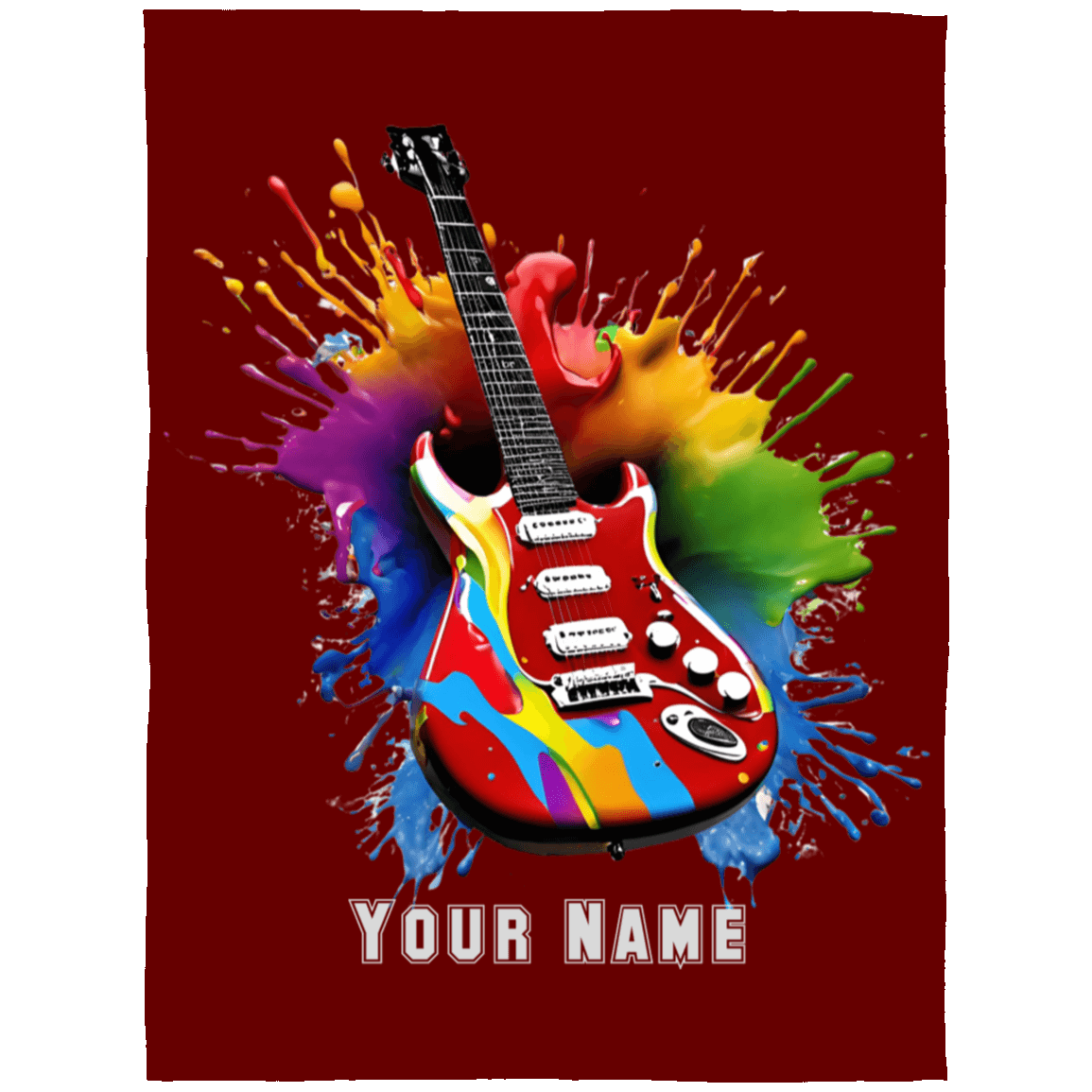 Personalized Electric Guitar Blanket